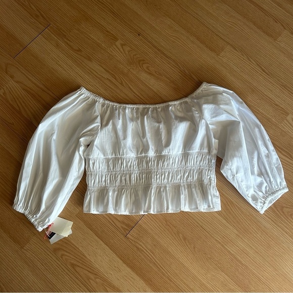 NWT Open Edit OTS White Cotton Poplin Blouse Women’s 2X - Picture 2 of 8